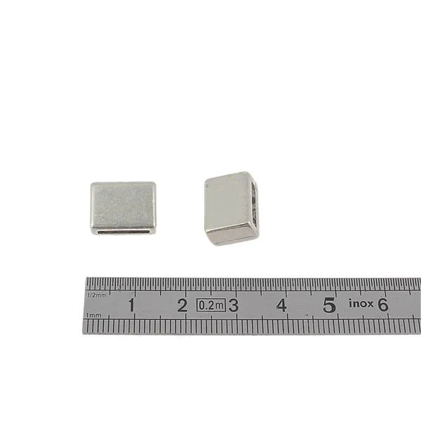 Coulissant DEUX POINTS - Lanière de 10 mm - ARGENT VIEILLI - Image 2