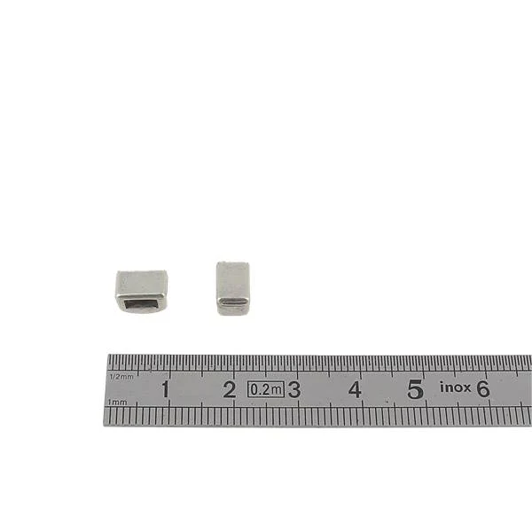 Coulissant ETHNIQUE PICOT - Lanière de 5 mm - ARGENT VIEILLI - Image 3