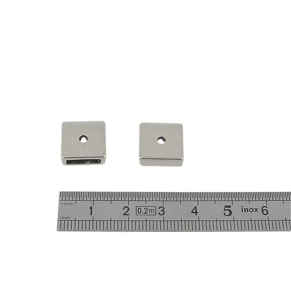Coulissant ETOILE VIDE - Lanière de 10 mm - ARGENT VIEILLI - Image 2