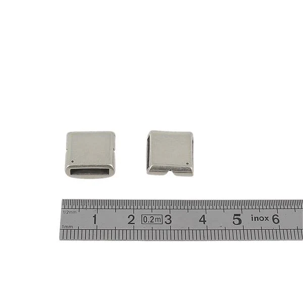 Coulissant FENTE - Lanière de 10 mm - ARGENT VIEILLI - Image 2