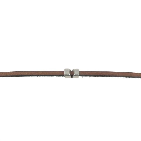 Coulissant FENTE - Lanière de 5 mm - ARGENT VIEILLI