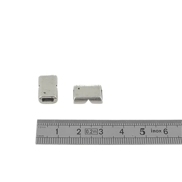 Coulissant FENTE - Lanière de 5 mm - ARGENT VIEILLI - Image 2