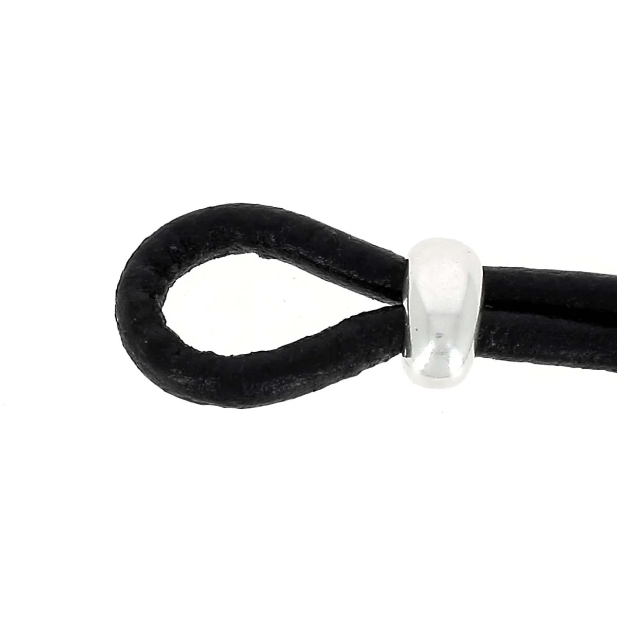 Coulissant fermoir bijou - PASSANT DOUBLE TROU - Lacet rond de 3mm