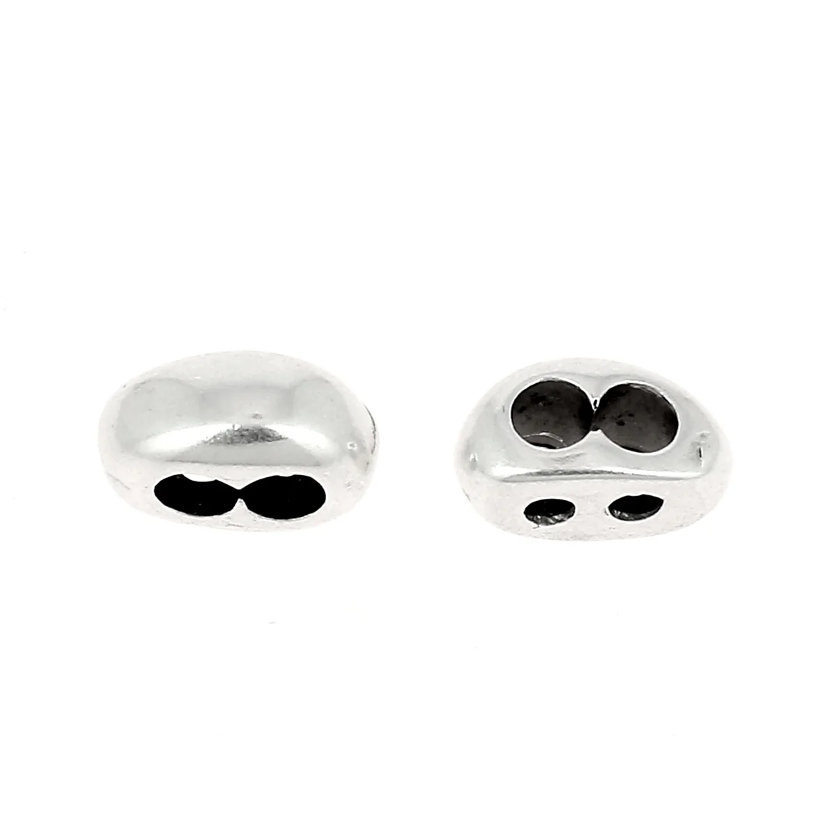 Coulissant fermoir bijou - PASSANT DOUBLE TROU - Lacet rond de 3mm - Image 2