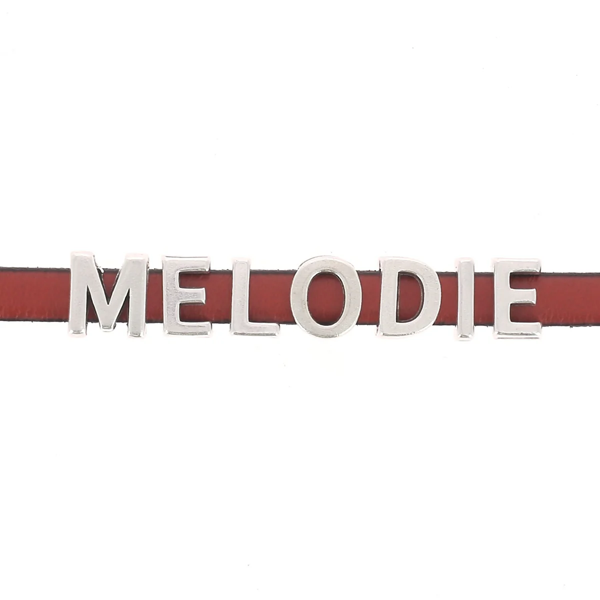 Coulissant à griffe LETTRE - Lacet 5 mm - ARGENT VIEILLI