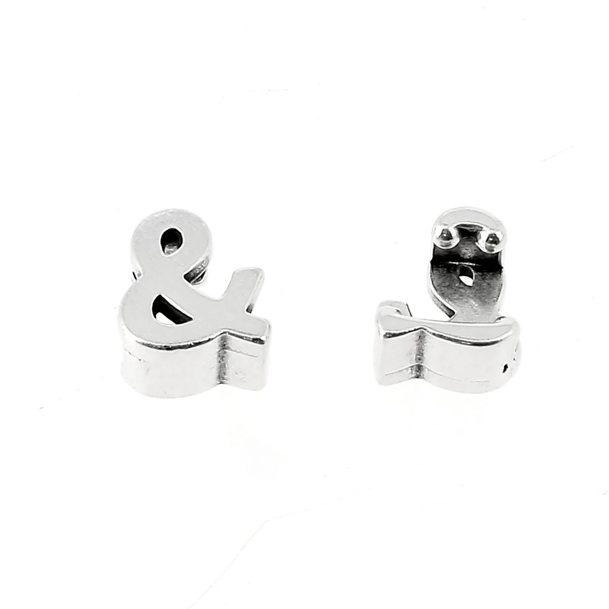 Coulissant à griffe LETTRE - Lacet 5 mm - ARGENT VIEILLI - Image 3