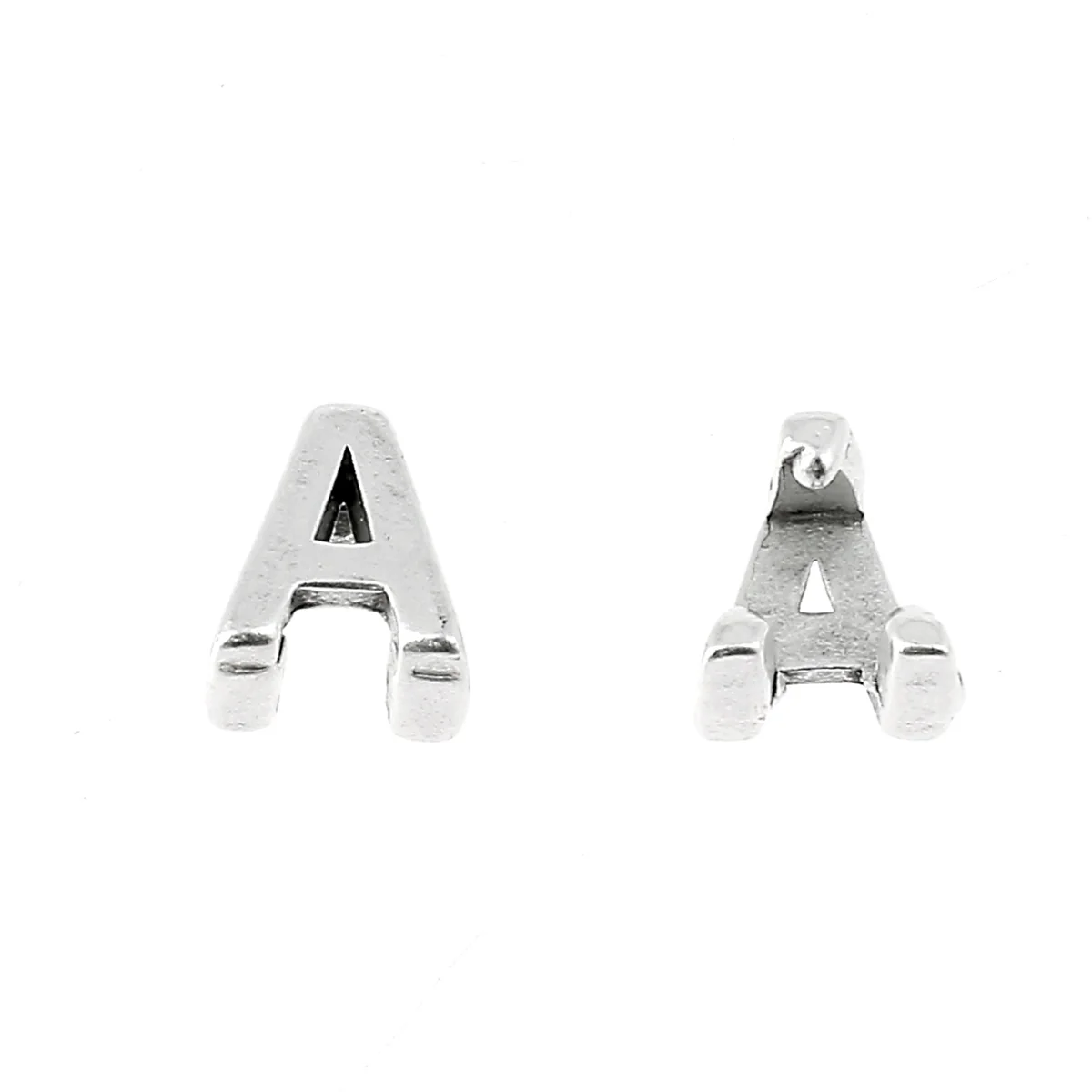 Coulissant à griffe LETTRE - Lacet 5 mm - ARGENT VIEILLI - Image 4