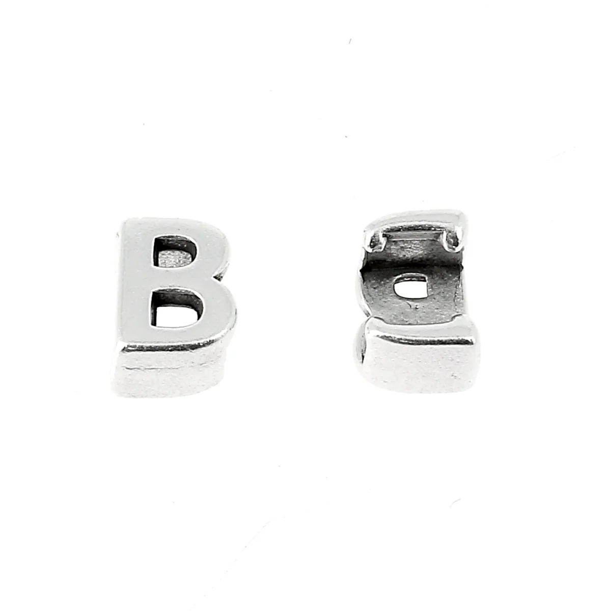 Coulissant à griffe LETTRE - Lacet 5 mm - ARGENT VIEILLI - Image 5