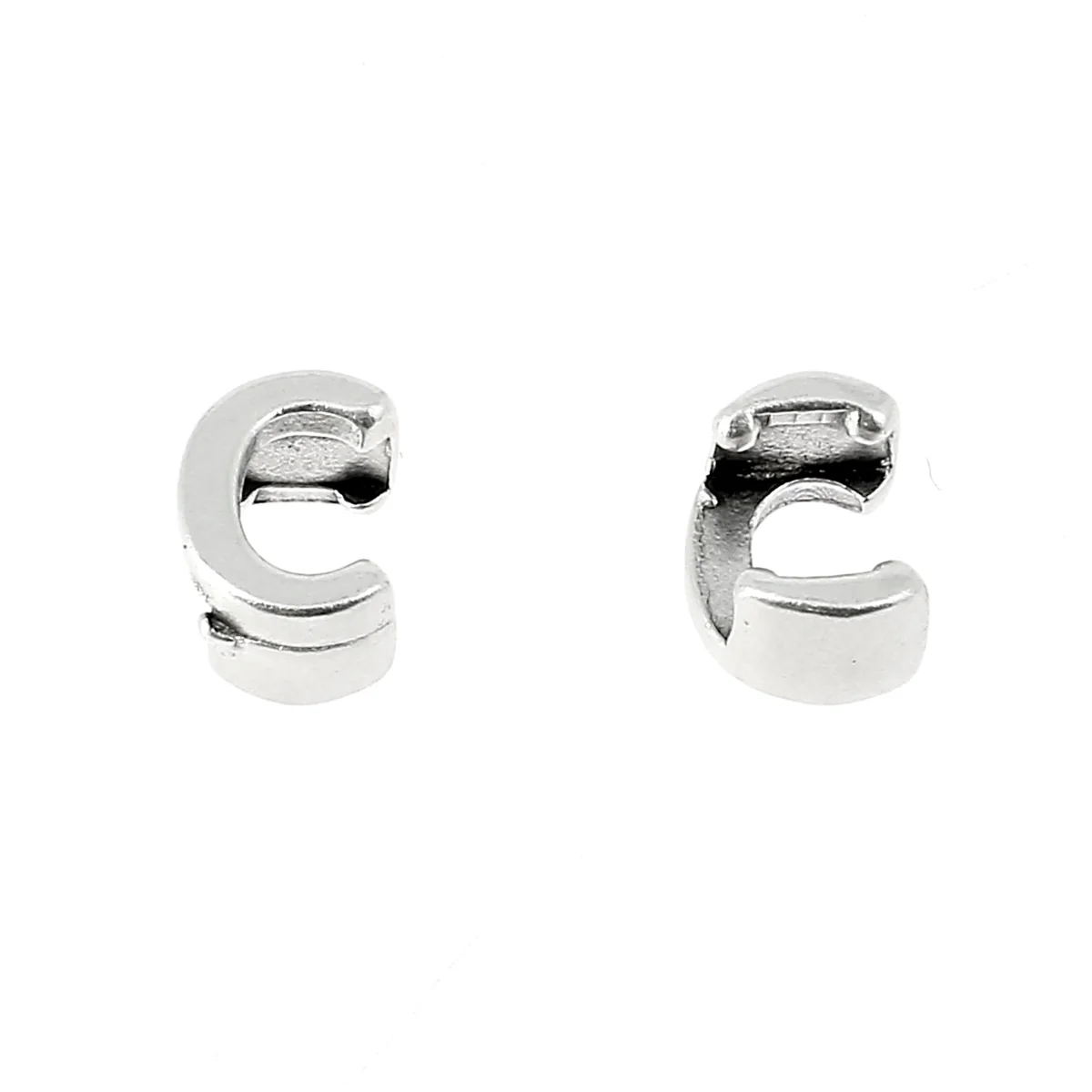 Coulissant à griffe LETTRE - Lacet 5 mm - ARGENT VIEILLI - Image 6