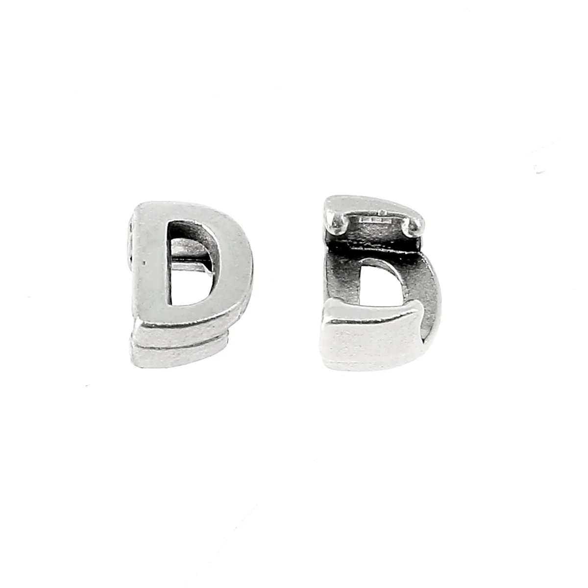 Coulissant à griffe LETTRE - Lacet 5 mm - ARGENT VIEILLI - Image 7