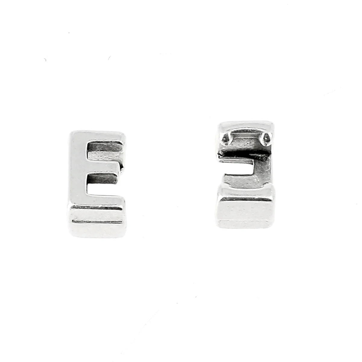 Coulissant à griffe LETTRE - Lacet 5 mm - ARGENT VIEILLI - Image 8