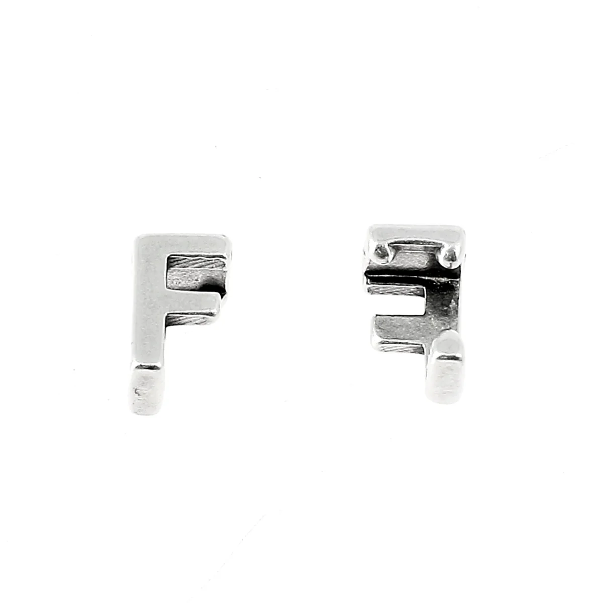 Coulissant à griffe LETTRE - Lacet 5 mm - ARGENT VIEILLI - Image 9