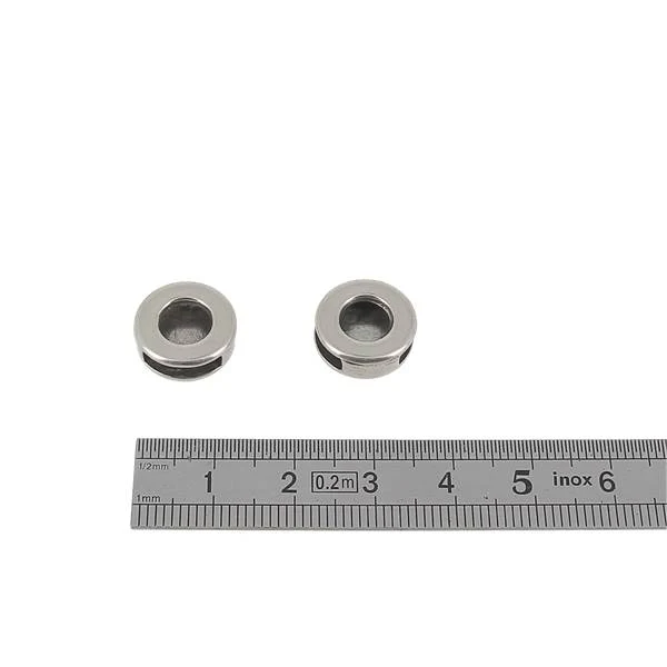 Coulissant ROND DECORATIF - Lanière de 10 mm - ARGENT VIEILLI - Image 2