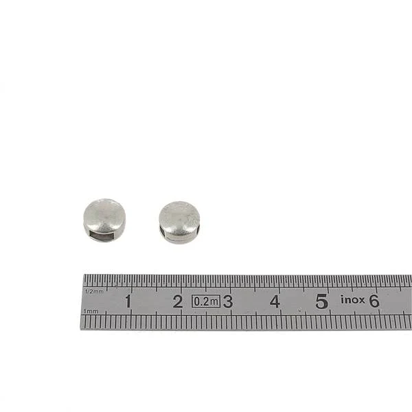 Coulissant ROND PLAT - Lanière de 10 mm - ARGENT VIEILLI - Image 2