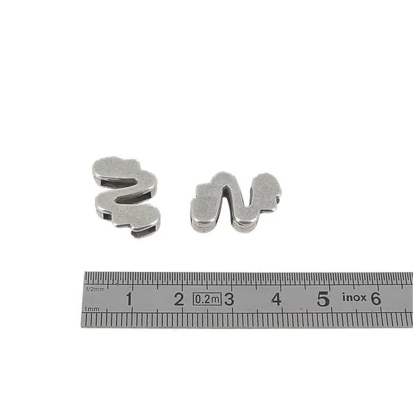 Coulissant SERPENTIN - Lanière de 10 mm - ARGENT VIEILLI - Image 2