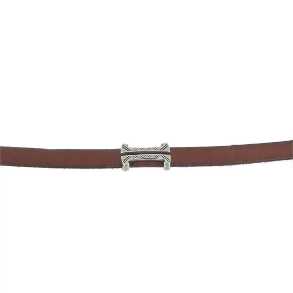 Coulissant SPARTACUS - Lanière de 10 mm - ARGENT VIEILLI