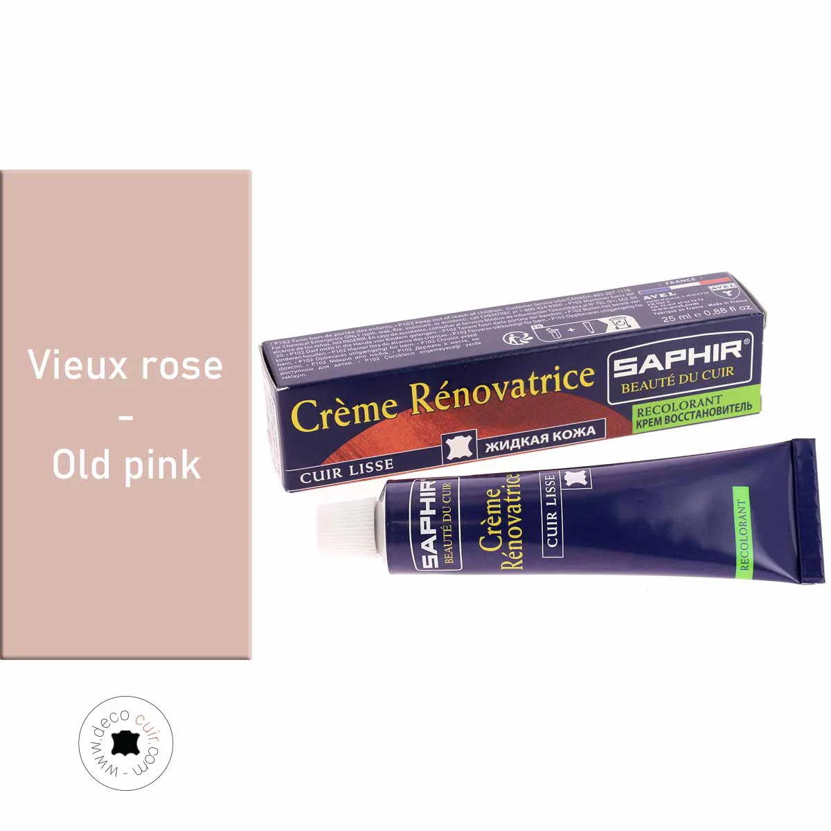 Crème rénovatrice recolorante 25 ml Saphir - VIEUX ROSE 91