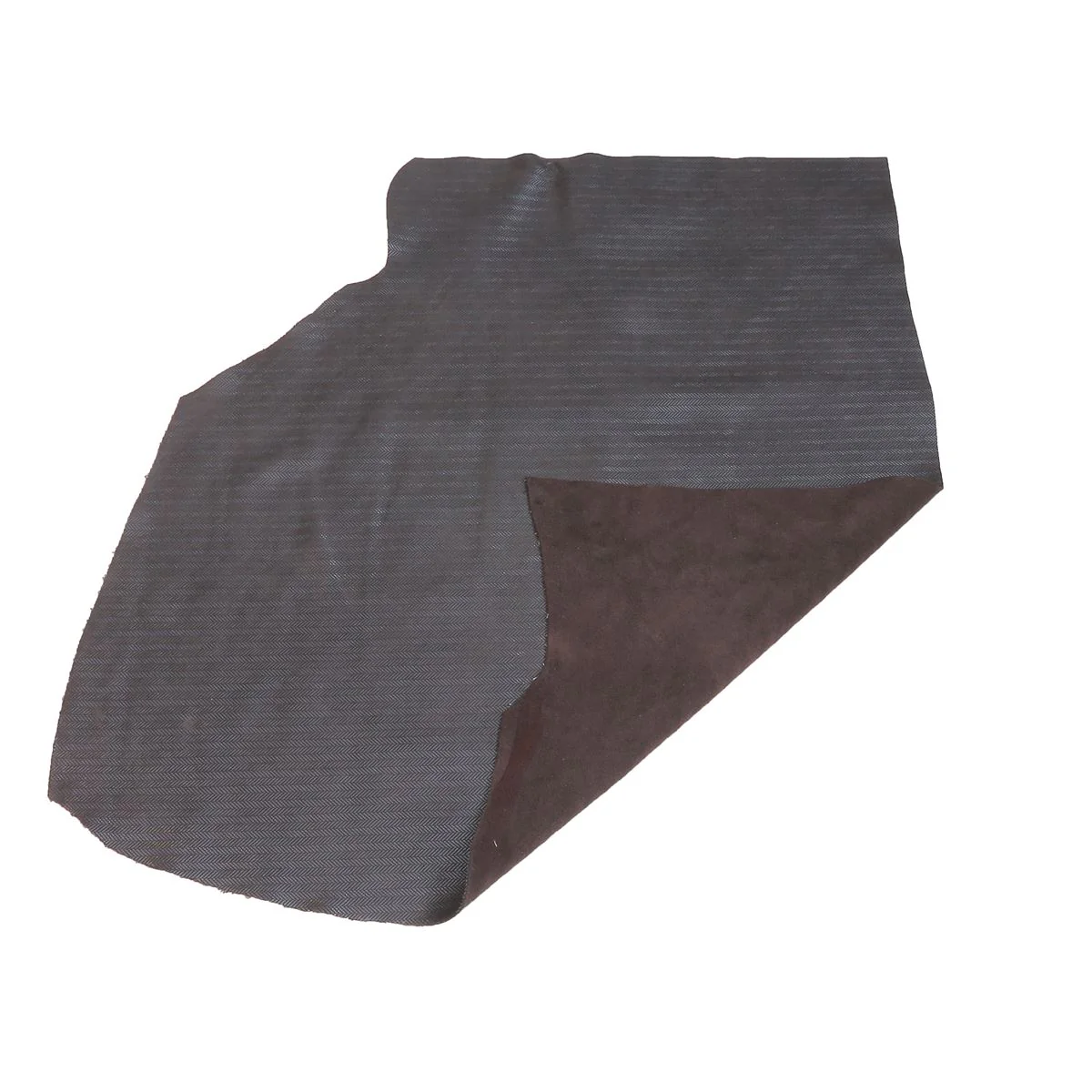 Croûte de cuir de veau - Velours effet chevrons métallisé - MARRON FONCÉ O57 - Image 3
