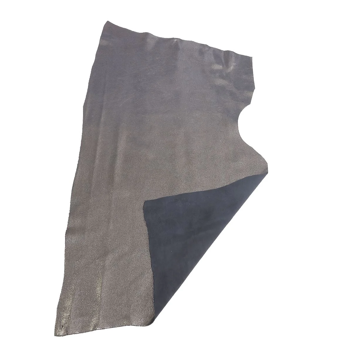 Croûte de cuir de veau - Velours effet craquelé - GRIS MÉTALLISÉ O66 - Image 4