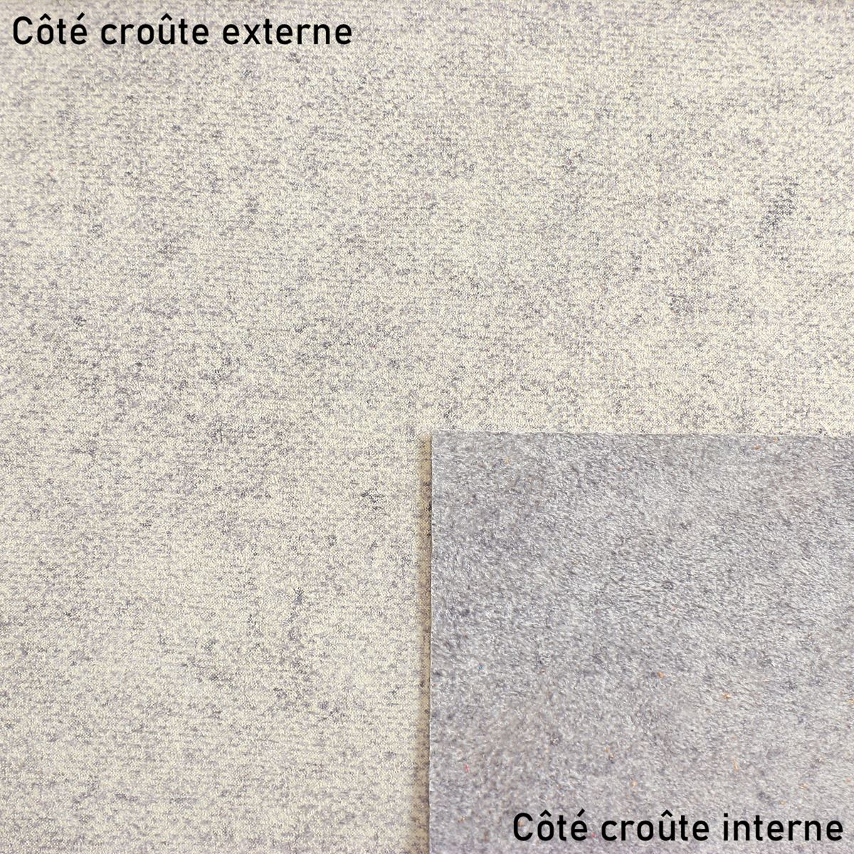 Croûte de cuir de veau - Velours effet tissé - GRIS L99 - Image 2