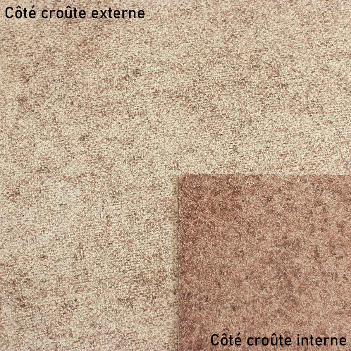Croûte de cuir de veau - Velours effet tissé - MARRON M12 - Image 2