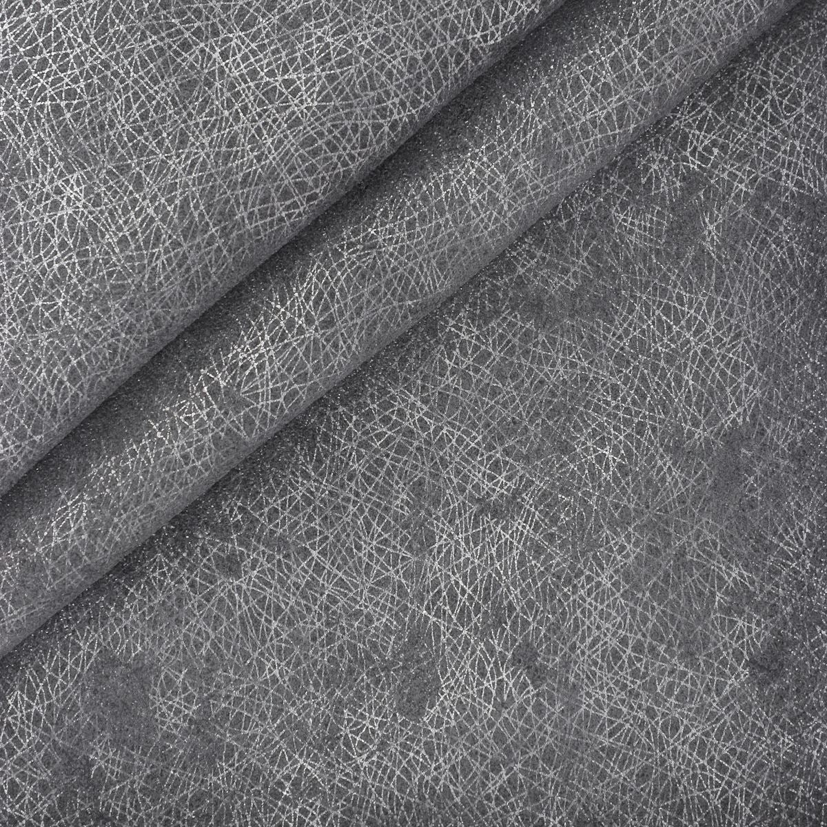Croûte de cuir de veau - Velours fantaisie argenté - GRIS FONCÉ O67 - Image 2