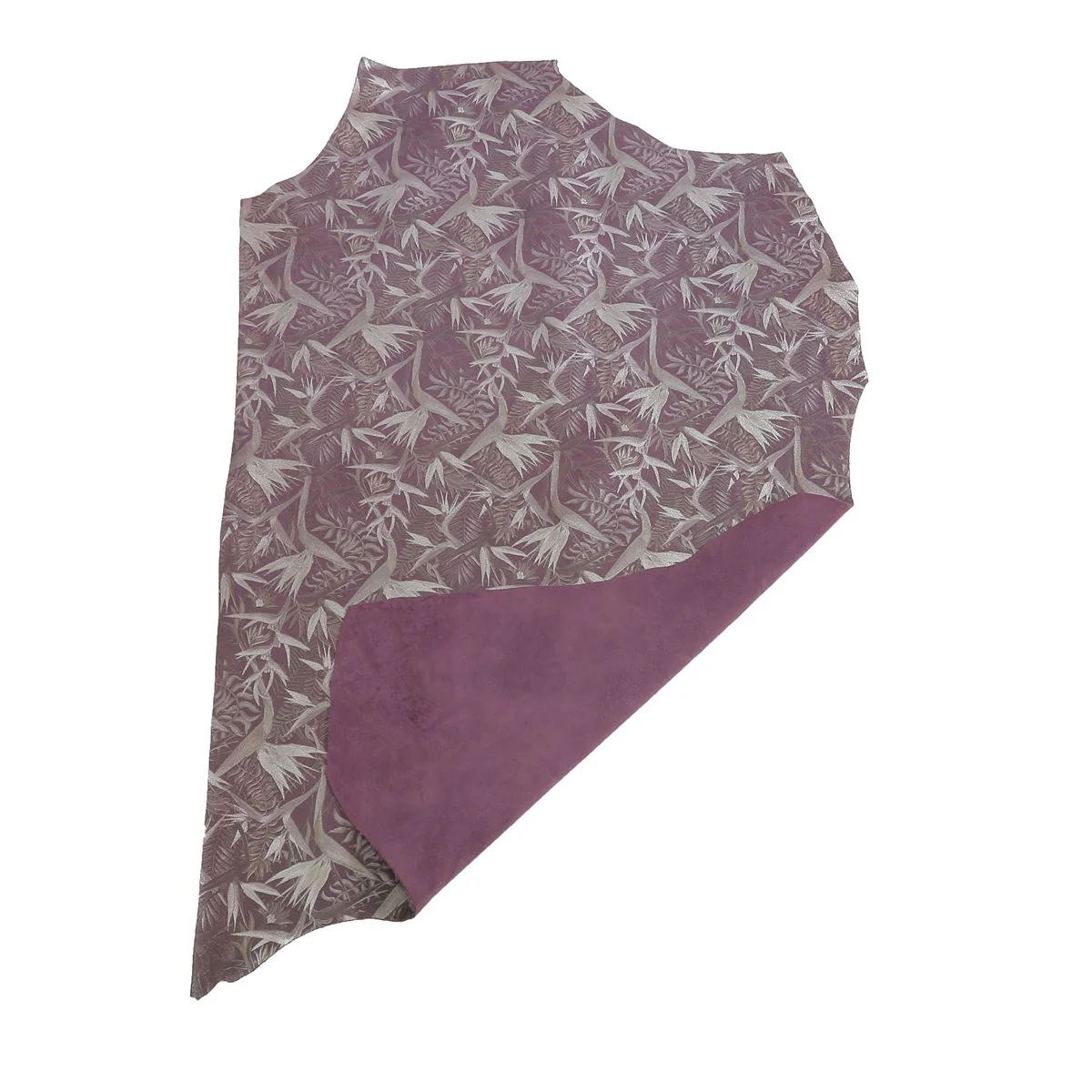 Croûte de cuir de veau - Velours oiseaux du paradis - VIOLET O69 - Image 4