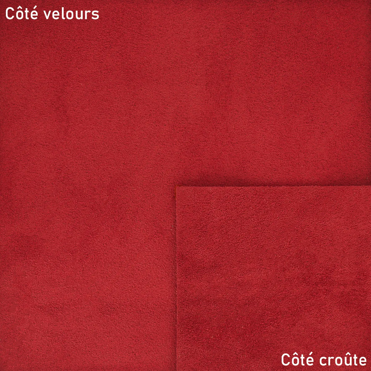 Croûte de cuir de veau velours - ROUGE U04 - Image 2