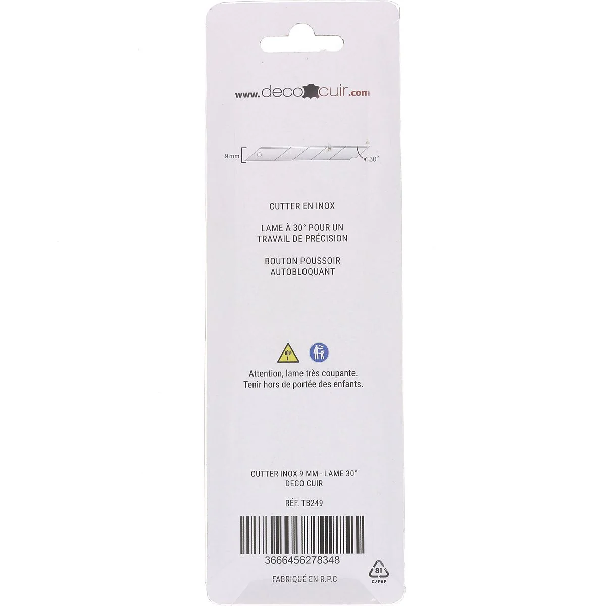 Cutter 9 mm lame 30° INOX - Deco Cuir - Image 5