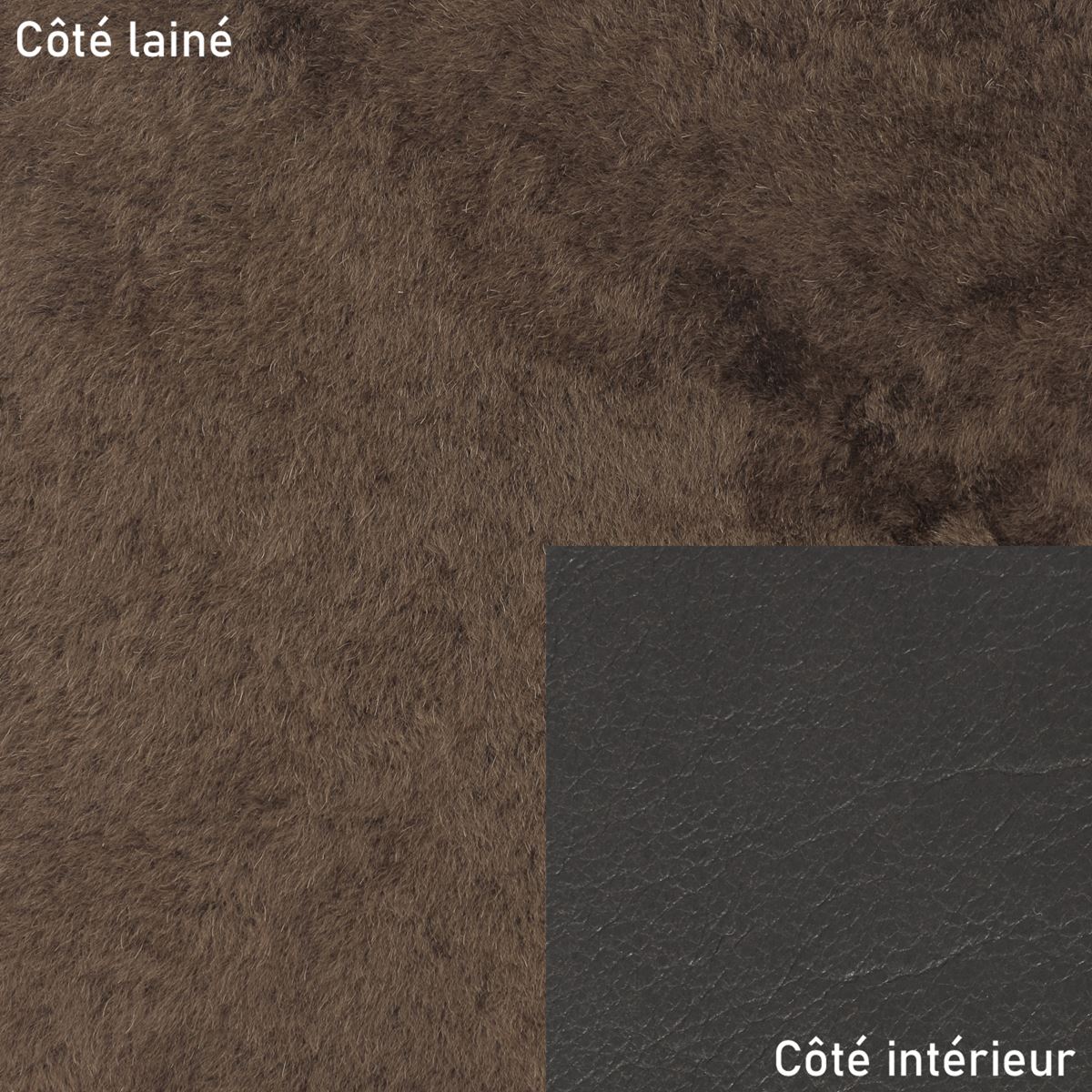 Découpe pour bourse en cuir lainé - MARRON FONCÉ - Image 2