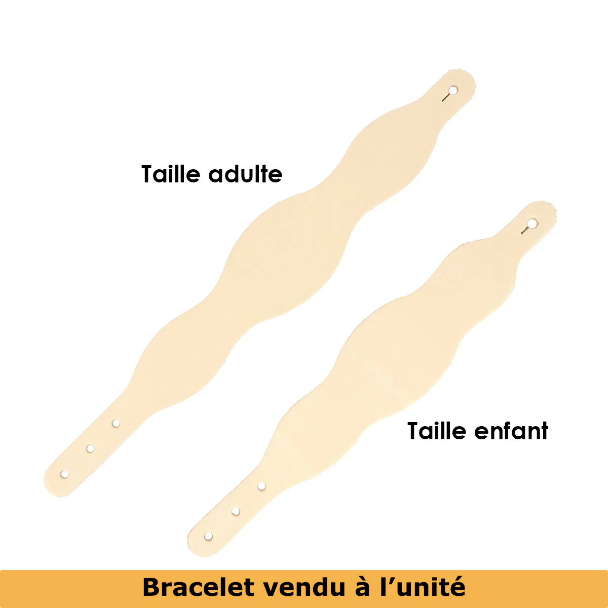 Découpe pour BRACELET en cuir naturel à personnaliser - Taille ADULTE - 3 VAGUES - Image 3