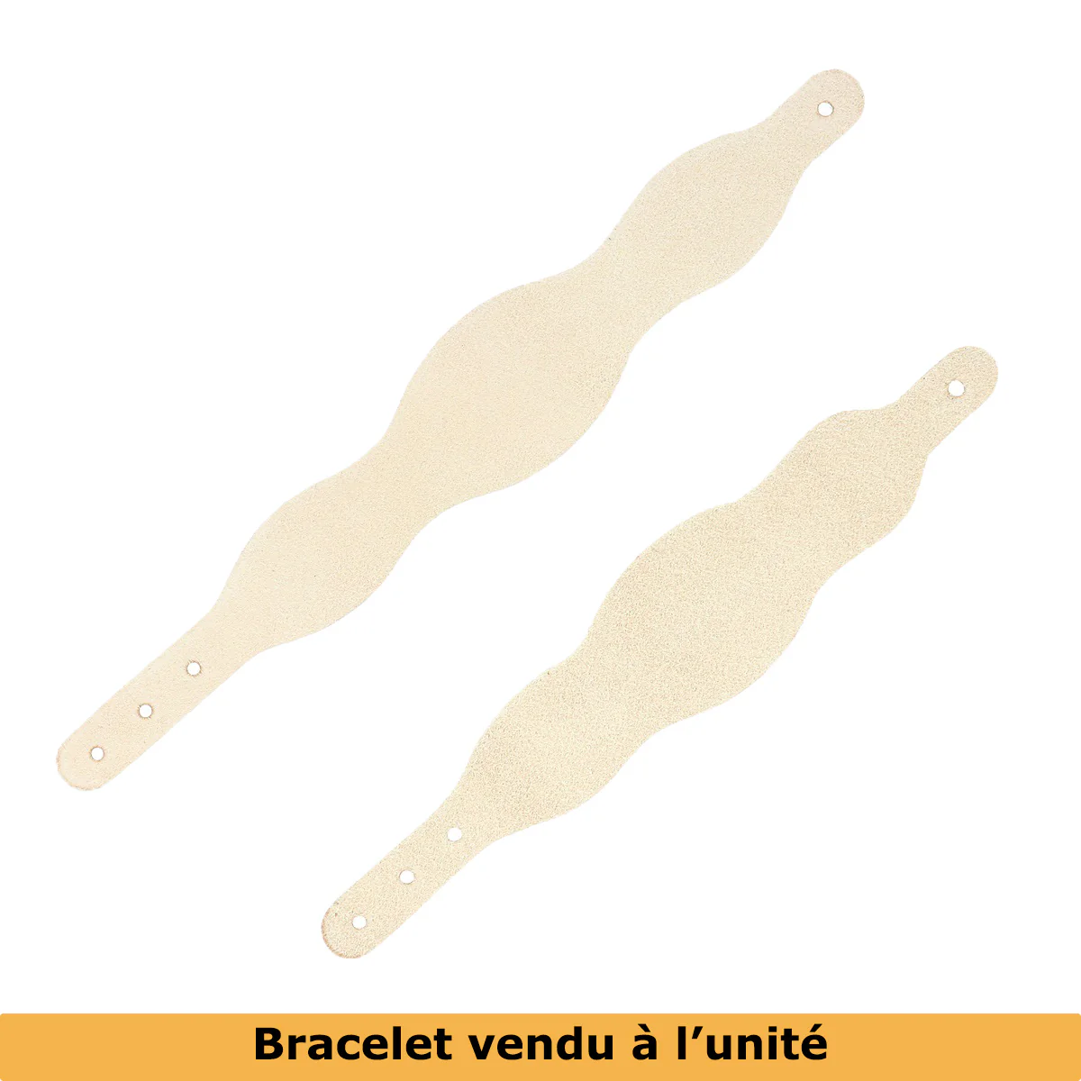 Découpe pour BRACELET en cuir naturel à personnaliser - Taille ADULTE - 3 VAGUES - Image 4
