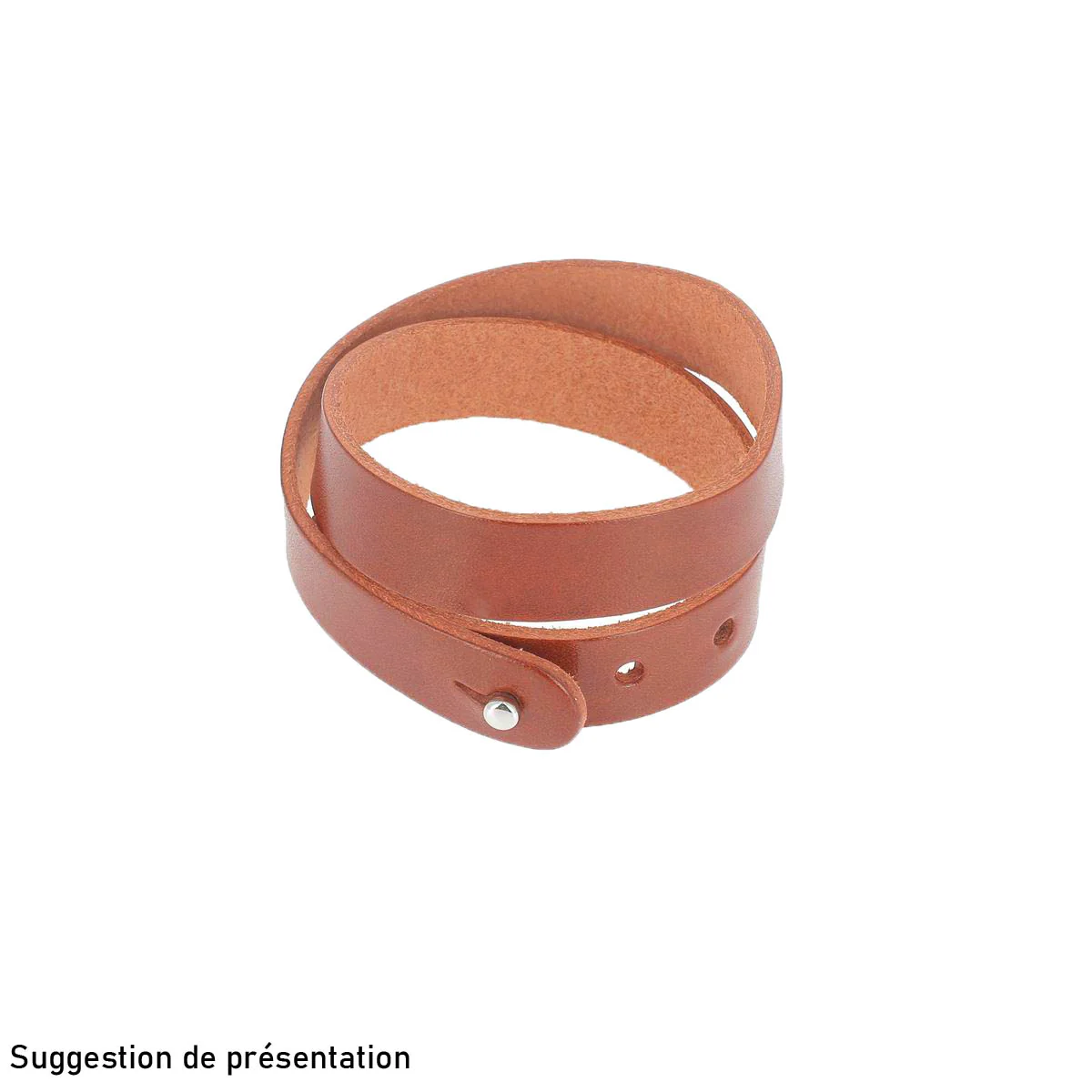 Découpe pour BRACELET double en cuir SAUVAGE à personnaliser - taille ADULTE 44 x 1,5 cm - Image 4