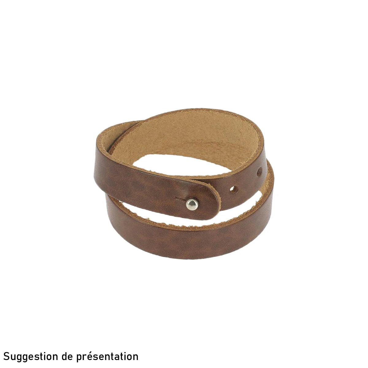 Découpe pour BRACELET double en cuir SAUVAGE à personnaliser - taille ADULTE 44 x 1,5 cm - Image 8