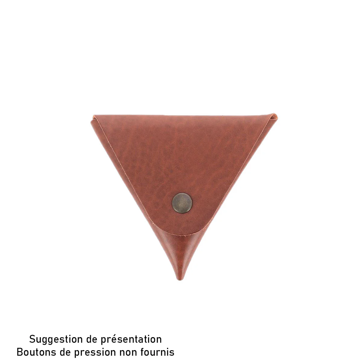 Découpe Grand porte-monnaie triangle en cuir SAUVAGE - COGNAC - Image 2