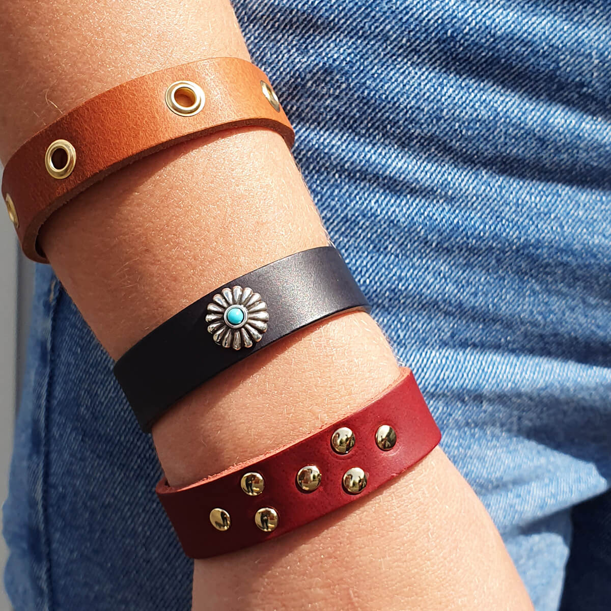 Découpe pour BRACELET en cuir teinté à personnaliser - taille ADULTE 24,5 x 1,5 cm - Image 4