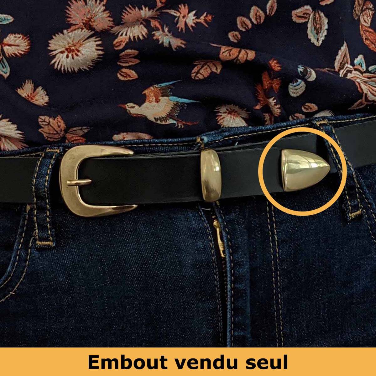 Embout de ceinture TAM - LAITON VIELLI - 25 mm - Image 2