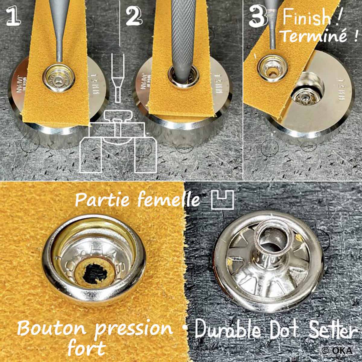 Enclume pour retirer les boutons pression et rivets - Oka - Image 7