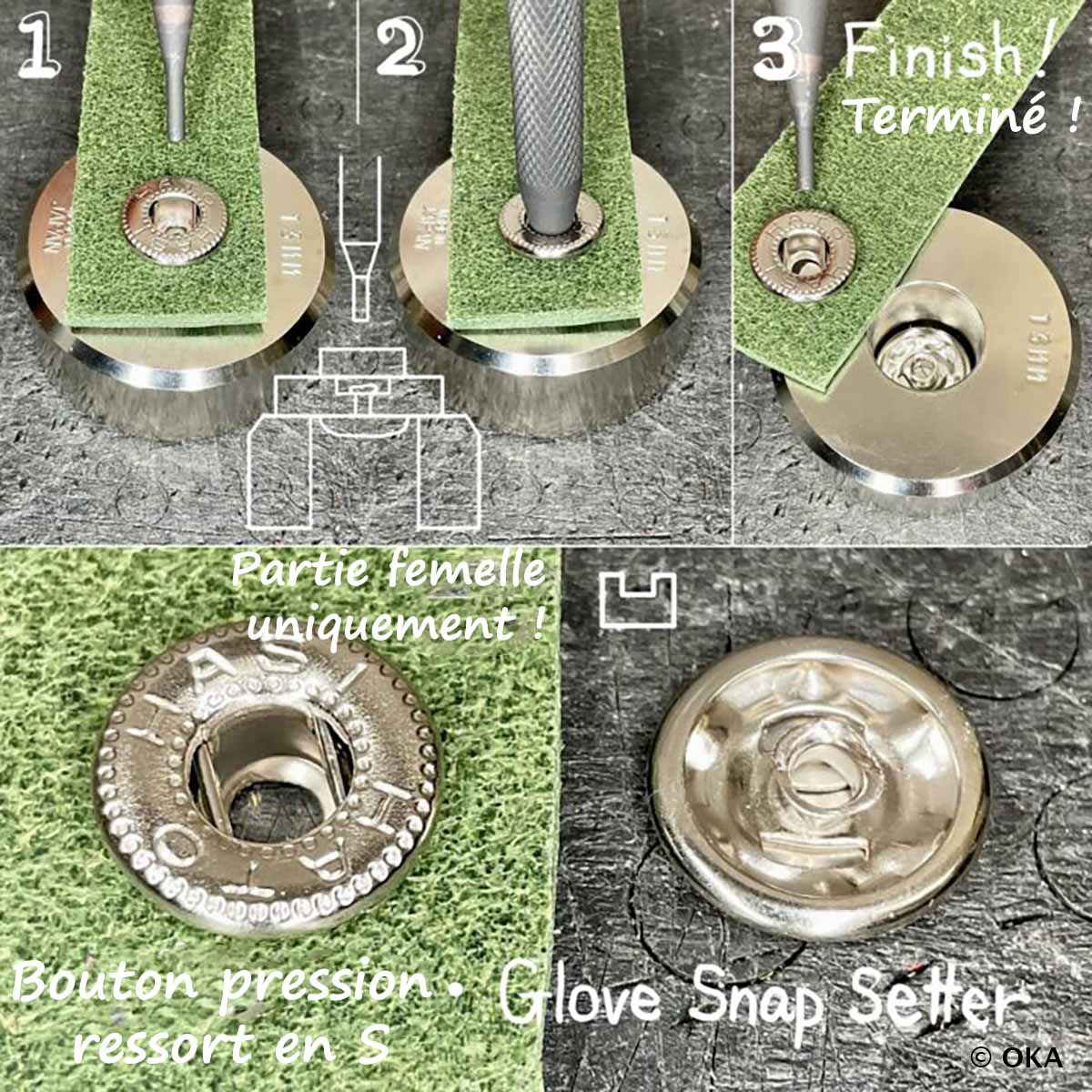 Enclume pour retirer les boutons pression et rivets - Oka - Image 8