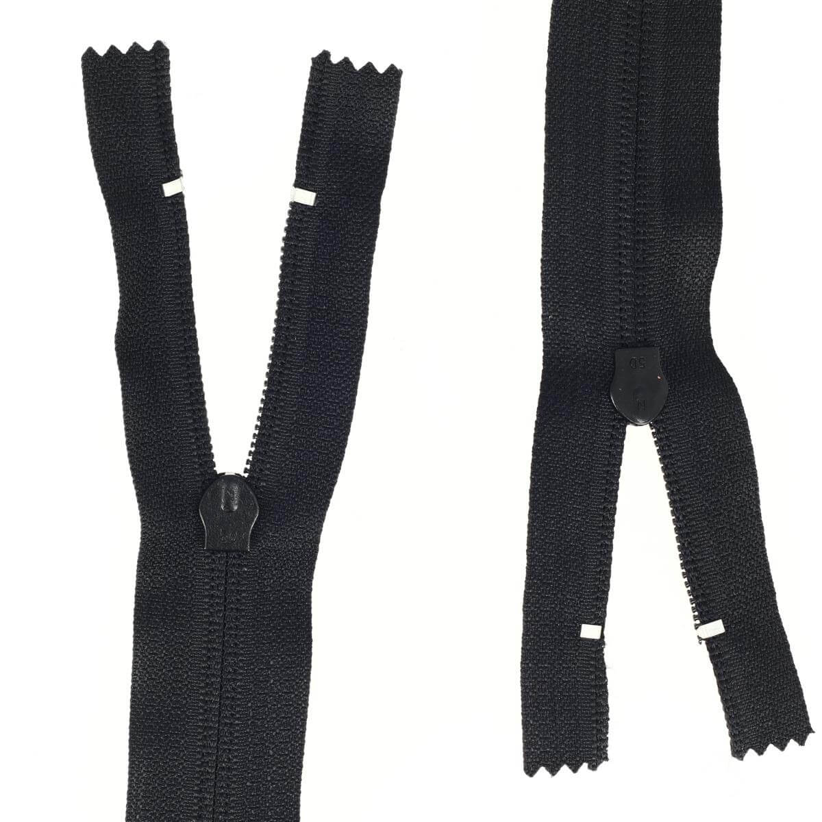 Fermeture à glissière double curseur NYLON 6mm - NOIR - Image 4