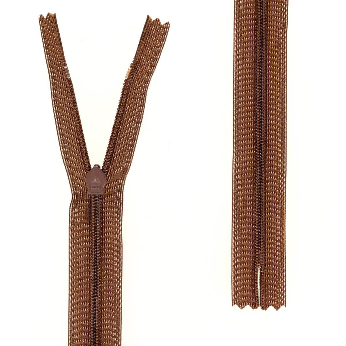 Fermeture à glissière INVISIBLE - MARRON - Longueur 25cm - Image 3