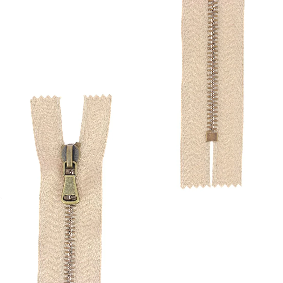 Fermeture à glissière MÉTAL 4mm - SUPRA - Laiton vieilli - Image 2