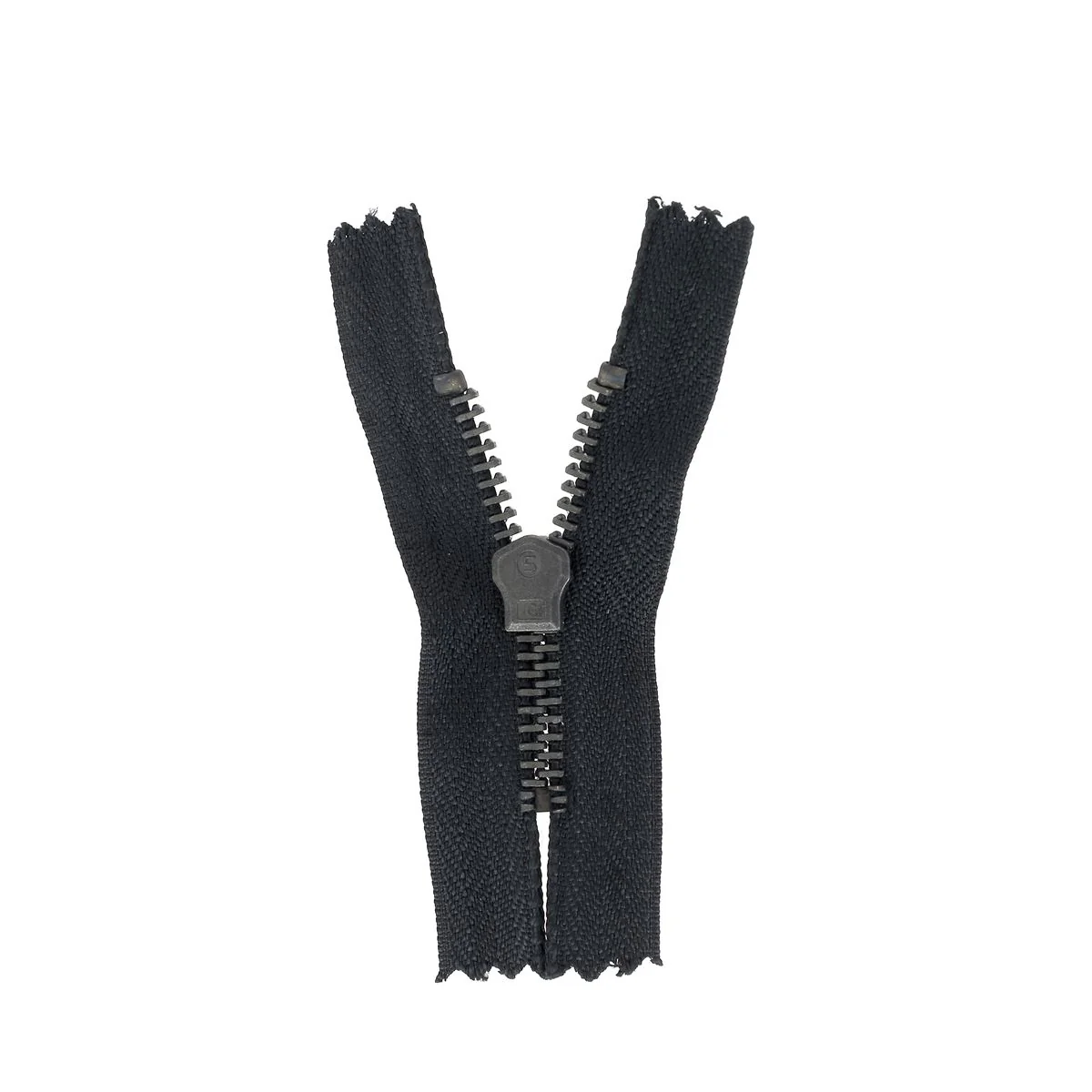Fermeture à glissière MÉTAL bronze 6mm - NOIR - 5,5cm - Image 2