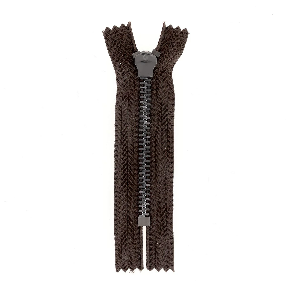 Fermeture à glissière MÉTAL canon de fusil 6mm - MARRON - 8,5cm - Image 2