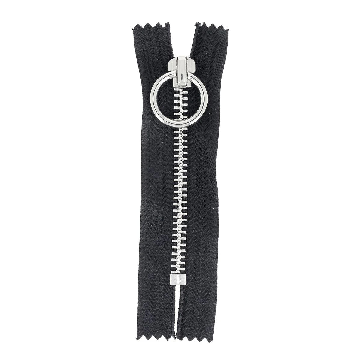 Fermeture à glissière MÉTAL nickelé 6mm - NOIR - 8,5cm