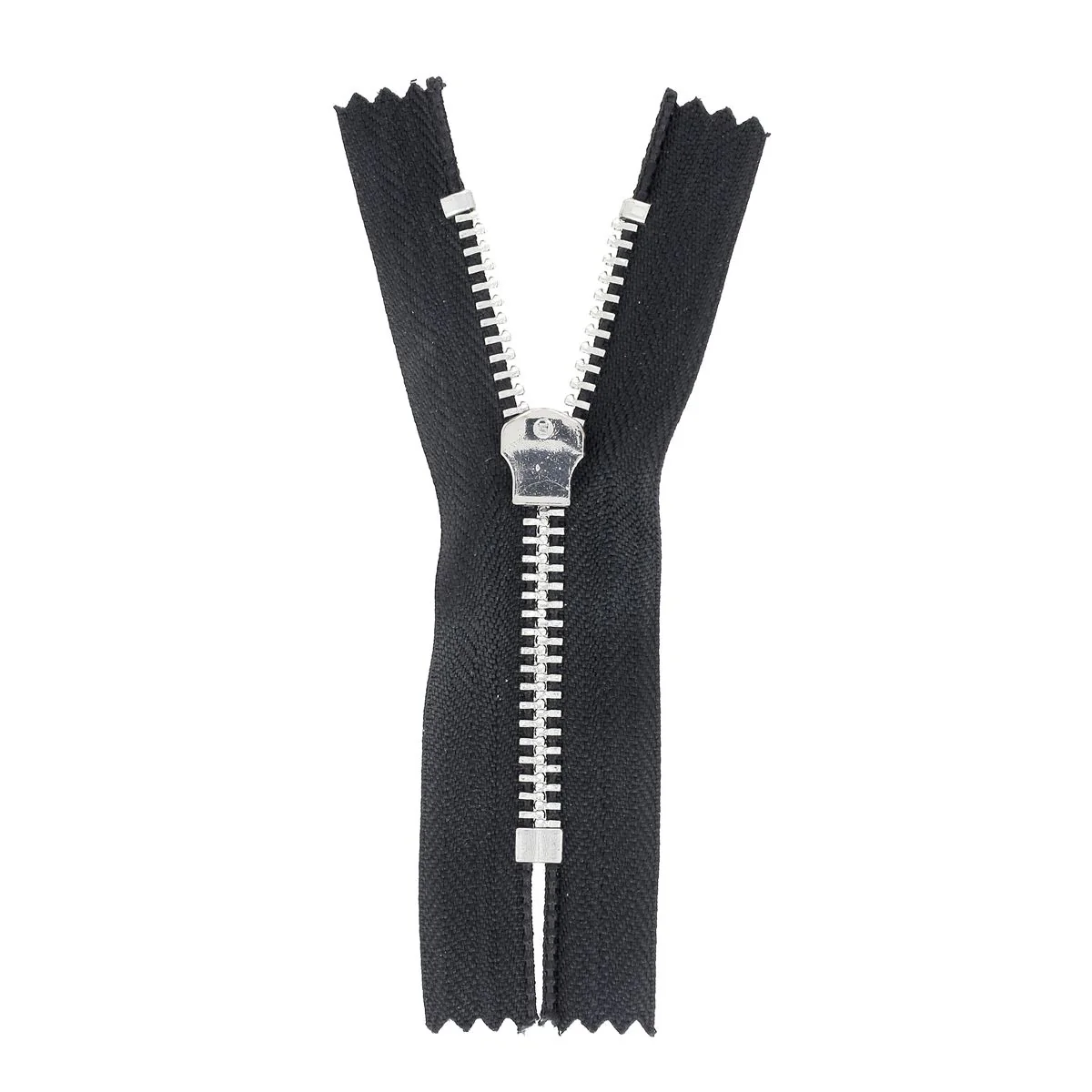 Fermeture à glissière MÉTAL nickelé 6mm - NOIR - 8,5cm - Image 2