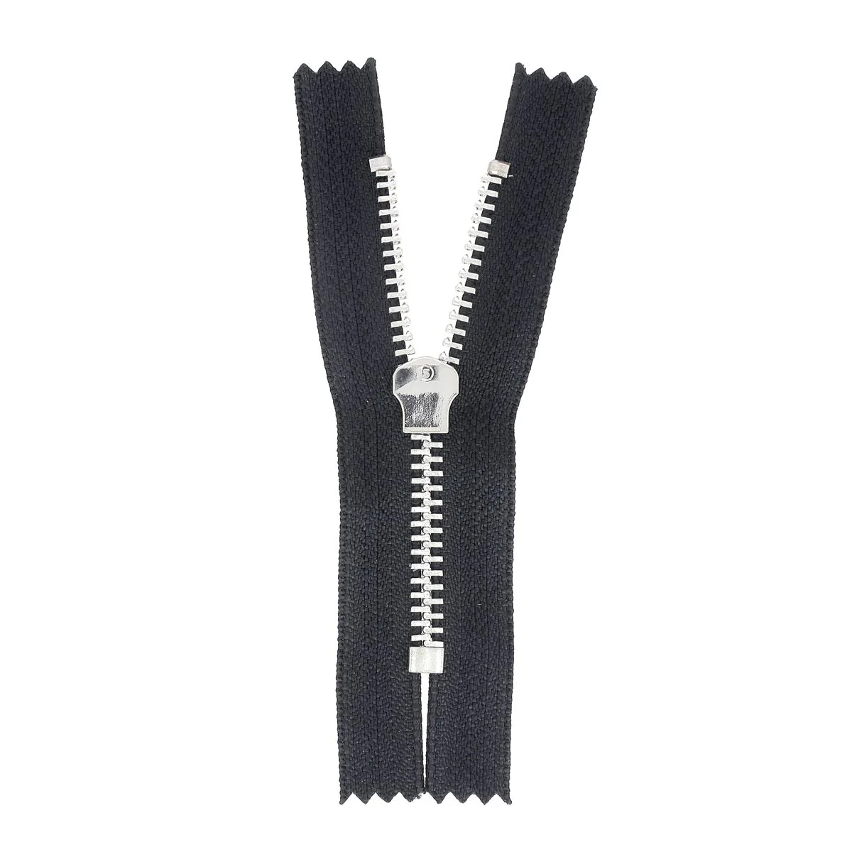 Fermeture à glissière MÉTAL nickelé 6mm - NOIR - 8,5cm - Image 2