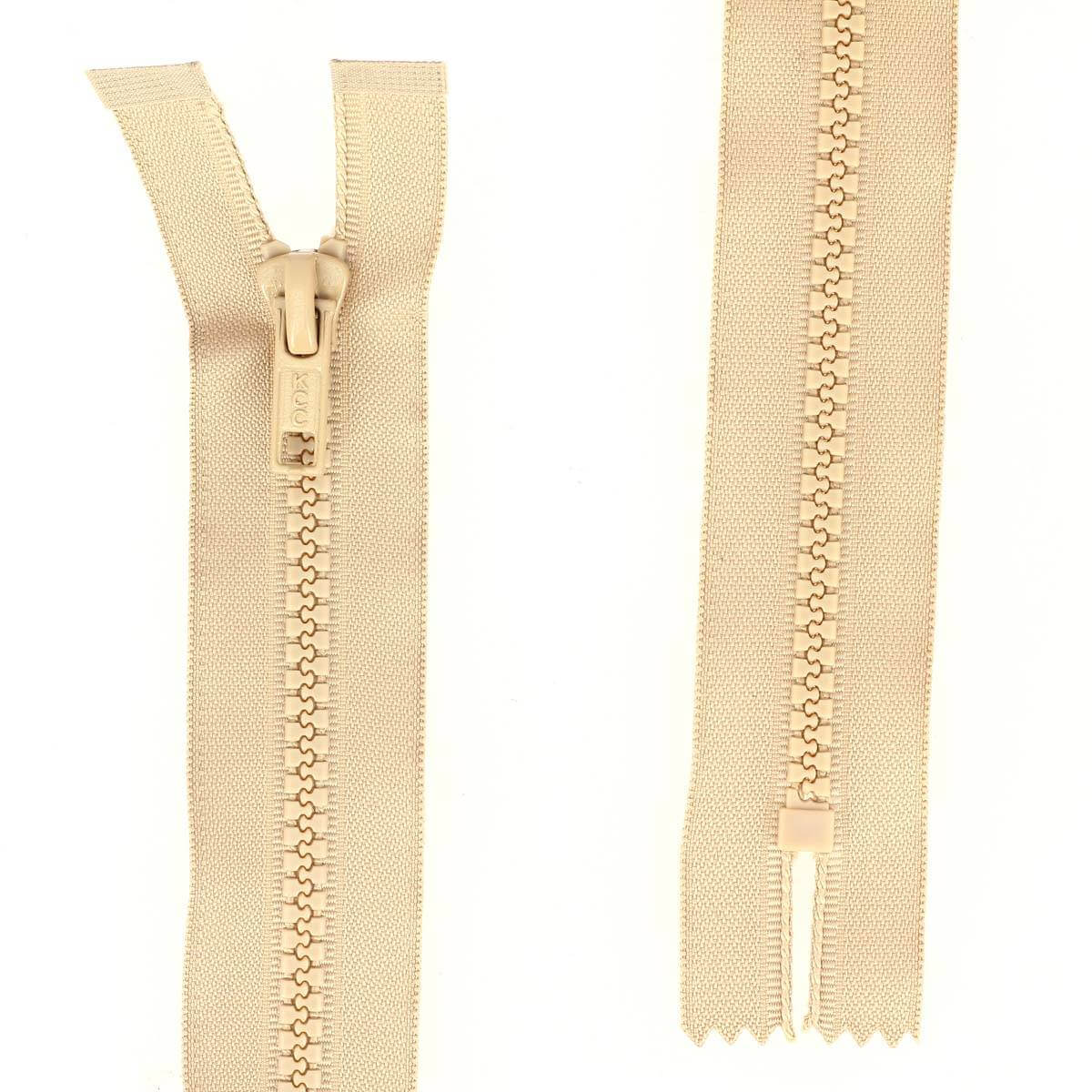 Fermeture à glissière PLASTIQUE - 6mm - BEIGE - Longueur 20 cm