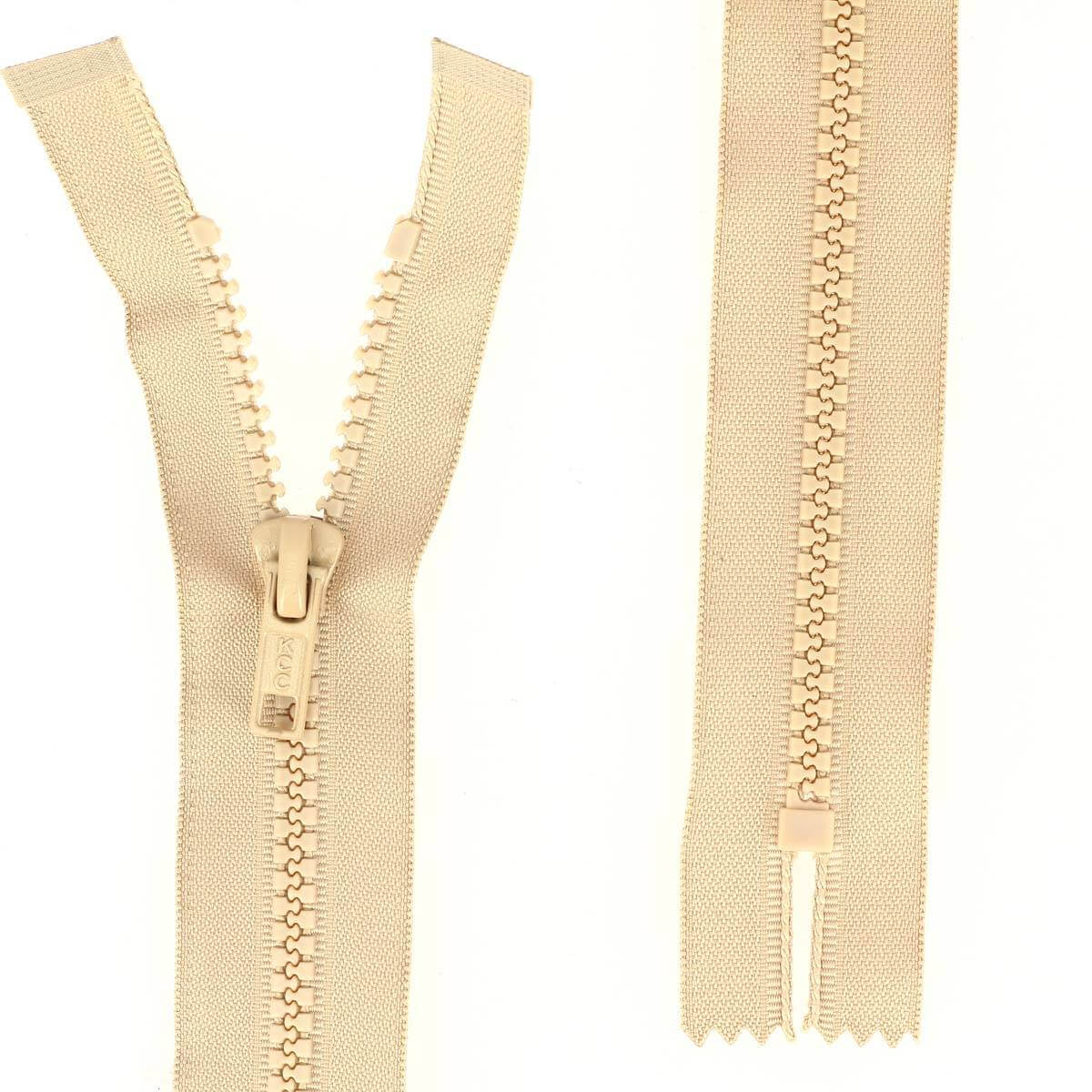 Fermeture à glissière PLASTIQUE - 6mm - BEIGE - Longueur 20 cm - Image 2