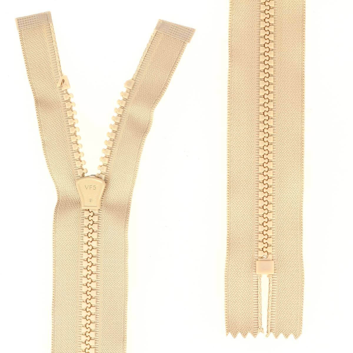 Fermeture à glissière PLASTIQUE - 6mm - BEIGE - Longueur 20 cm - Image 3